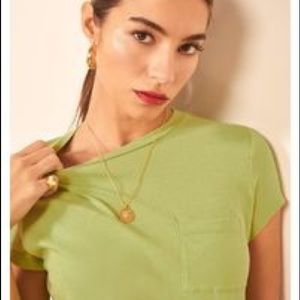 Reformation Lime Green Short Sleeve Tee